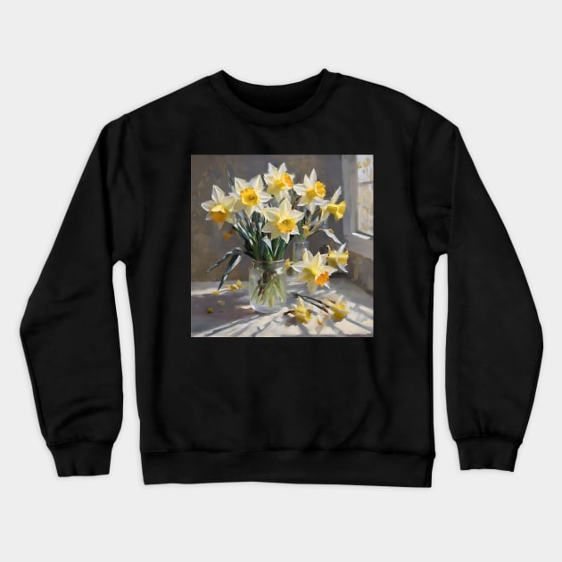 Easter Daffodils Study Crewneck Sweatshirt by Oldetimemercan